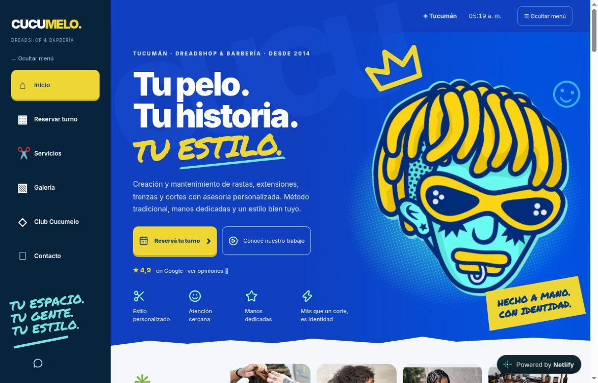 Página pública de Cucumelo