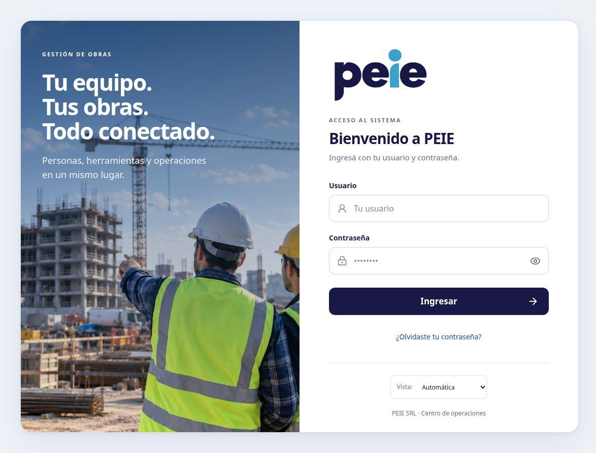 Nueva pantalla pública de acceso de PEIE: personas, herramientas y operaciones
